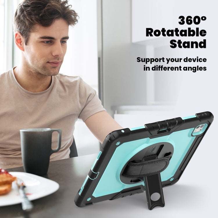 For iPad Pro 13 2024 Silicone Hybrid PC Tablet Case with Shoulder Strap(Light Blue + Black) - iPad Pro 13 2024 Cases by PMC TechLife | Online Shopping South Africa | PMC TechLife | Buy Now Pay Later Mobicred