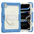 For iPad Pro 13 2024 Silicone Hybrid PC Tablet Case with Shoulder Strap(Beige + Cyan-blue) - iPad Pro 13 2024 Cases by PMC TechLife | Online Shopping South Africa | PMC TechLife | Buy Now Pay Later Mobicred