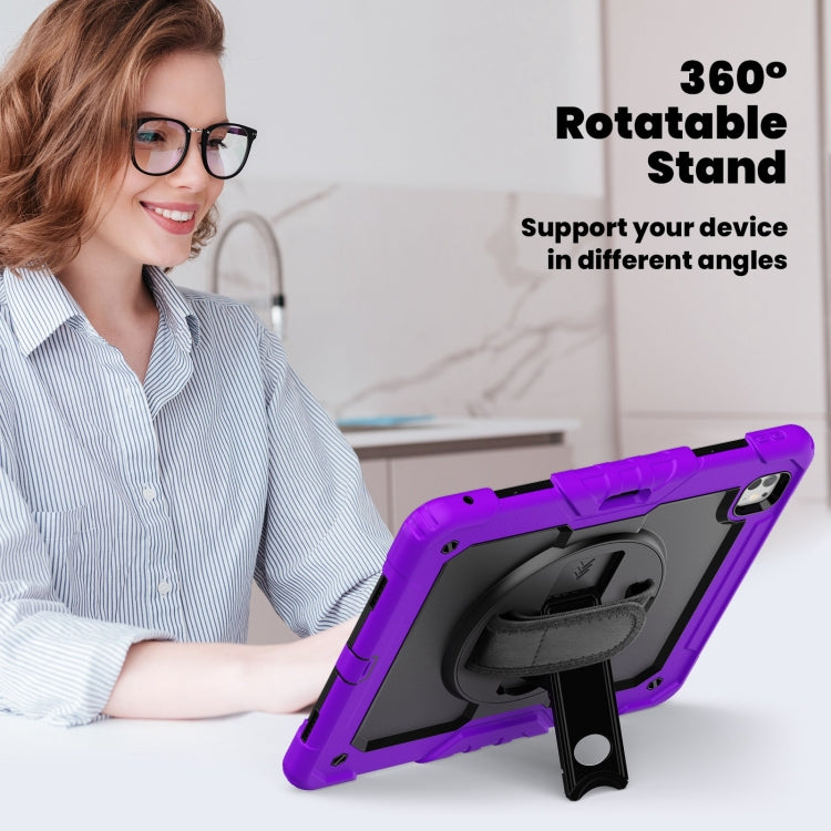 For iPad Pro 13 2024 Silicone Hybrid PC Tablet Case with Shoulder Strap(Purple) - iPad Pro 13 2024 Cases by PMC TechLife | Online Shopping South Africa | PMC TechLife | Buy Now Pay Later Mobicred