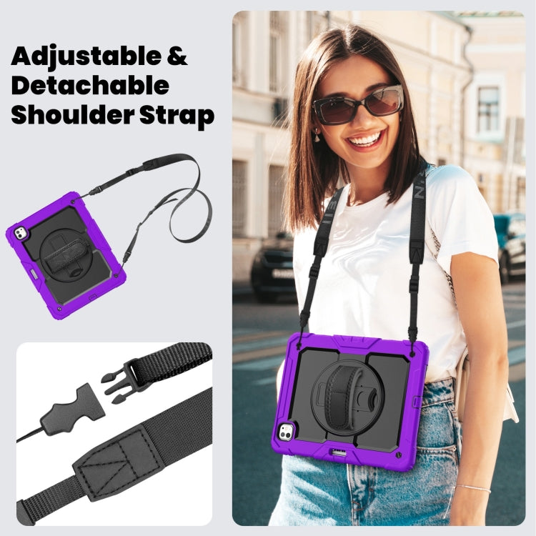 For iPad Pro 13 2024 Silicone Hybrid PC Tablet Case with Shoulder Strap(Purple) - iPad Pro 13 2024 Cases by PMC TechLife | Online Shopping South Africa | PMC TechLife | Buy Now Pay Later Mobicred