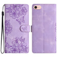 For iPhone 16e Cherry Blossom Butterfly Skin Feel Embossed PU Phone Case(Purple) - iPhone 16e Cases by PMC TechLife | Online Shopping South Africa | PMC TechLife | Buy Now Pay Later Mobicred
