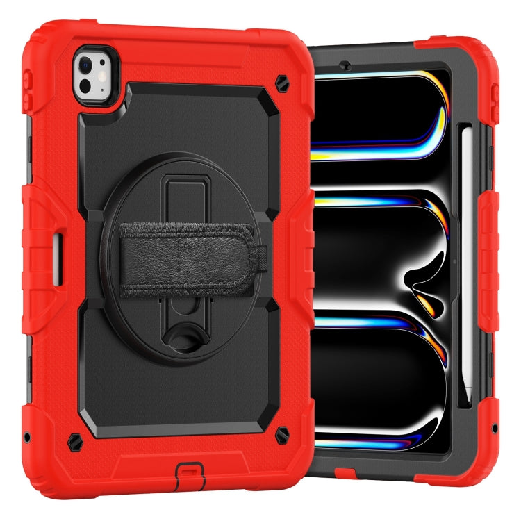 For iPad Pro 11 2024 Silicone Hybrid PC Tablet Case with Shoulder Strap(Red) - iPad Pro 11 2024 Cases by PMC TechLife | Online Shopping South Africa | PMC TechLife | Buy Now Pay Later Mobicred