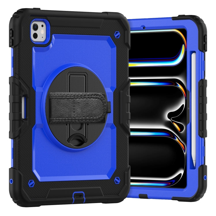 For iPad Pro 11 2024 Silicone Hybrid PC Tablet Case with Shoulder Strap(Dark Blue + Black) - iPad Pro 11 2024 Cases by PMC TechLife | Online Shopping South Africa | PMC TechLife | Buy Now Pay Later Mobicred