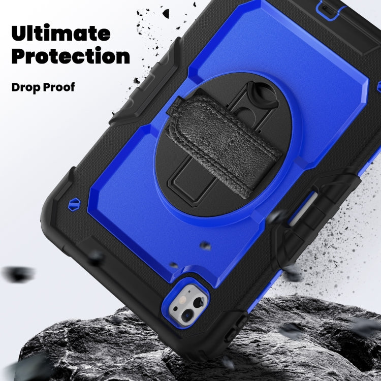 For iPad Pro 11 2024 Silicone Hybrid PC Tablet Case with Shoulder Strap(Dark Blue + Black) - iPad Pro 11 2024 Cases by PMC TechLife | Online Shopping South Africa | PMC TechLife | Buy Now Pay Later Mobicred