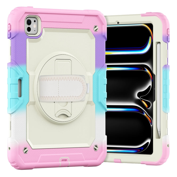 For iPad Pro 11 2024 Silicone Hybrid PC Tablet Case with Shoulder Strap(Camouflage Pink) - iPad Pro 11 2024 Cases by PMC TechLife | Online Shopping South Africa | PMC TechLife | Buy Now Pay Later Mobicred