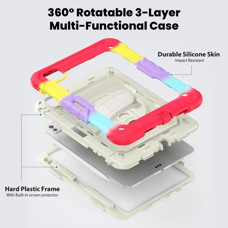 For iPad Pro 11 2024 Silicone Hybrid PC Tablet Case with Shoulder Strap(Camouflage Red) - iPad Pro 11 2024 Cases by PMC TechLife | Online Shopping South Africa | PMC TechLife | Buy Now Pay Later Mobicred