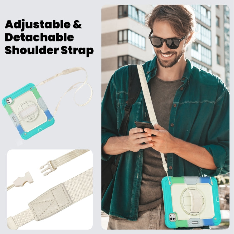 For iPad Pro 11 2024 Silicone Hybrid PC Tablet Case with Shoulder Strap(Camouflage Light Blue) - iPad Pro 11 2024 Cases by PMC TechLife | Online Shopping South Africa | PMC TechLife | Buy Now Pay Later Mobicred