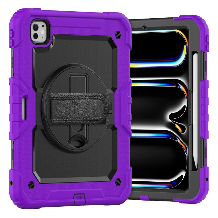 For iPad Pro 11 2024 Silicone Hybrid PC Tablet Case with Shoulder Strap(Purple) - iPad Pro 11 2024 Cases by PMC TechLife | Online Shopping South Africa | PMC TechLife | Buy Now Pay Later Mobicred
