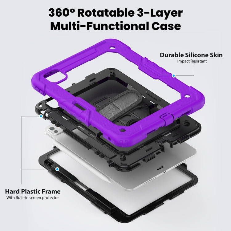 For iPad Pro 11 2024 Silicone Hybrid PC Tablet Case with Shoulder Strap(Purple) - iPad Pro 11 2024 Cases by PMC TechLife | Online Shopping South Africa | PMC TechLife | Buy Now Pay Later Mobicred