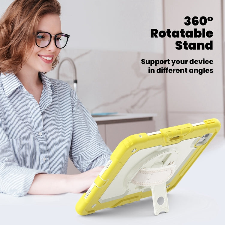 For iPad Pro 11 2024 Silicone Hybrid PC Tablet Case with Shoulder Strap(Beige + Yellow) - iPad Pro 11 2024 Cases by PMC TechLife | Online Shopping South Africa | PMC TechLife | Buy Now Pay Later Mobicred