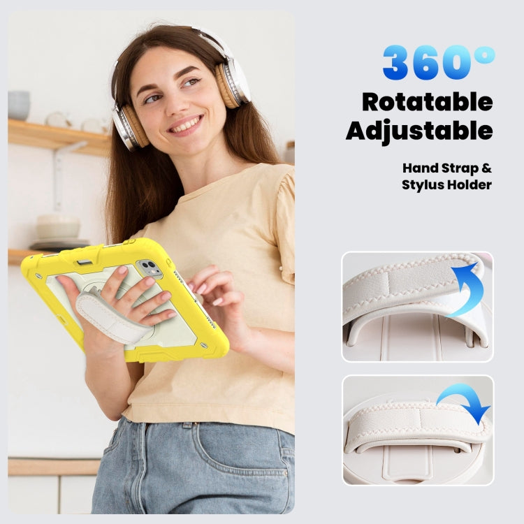 For iPad Pro 11 2024 Silicone Hybrid PC Tablet Case with Shoulder Strap(Beige + Yellow) - iPad Pro 11 2024 Cases by PMC TechLife | Online Shopping South Africa | PMC TechLife | Buy Now Pay Later Mobicred