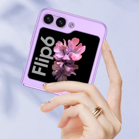 For Samsung Galaxy Z Flip6 GKK Ultra-thin Full Coverage Phone Case with Tempered Film(Dream Mirror Purple)