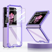 For Samsung Galaxy Z Flip6 GKK Airbag Full Coverage Phone Case with Tempered Film(Purple)