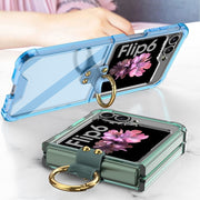 For Samsung Galaxy Z Flip6 GKK Airbag Ring Full Coverage Phone Case with Tempered Film(Purple)