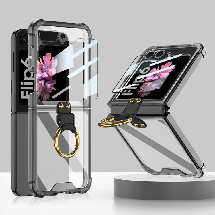 For Samsung Galaxy Z Flip6 / Flip7 FE GKK Airbag Ring Full Coverage Phone Case with Tempered Film(Black) - free shipping - PMC Jewellery - Order now!