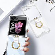 For Samsung Galaxy Z Flip6 / Flip7 FE GKK Airbag Ring Full Coverage Phone Case(Transparent)