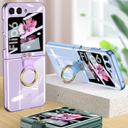 For Samsung Galaxy Z Flip6 GKK Integrated Electroplating Phone Case with Ring(Purple)
