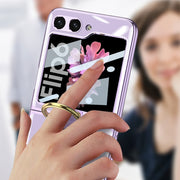 For Samsung Galaxy Z Flip6 GKK Integrated Electroplating Phone Case with Ring(Gold)