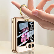 For Samsung Galaxy Z Flip6 GKK Integrated Electroplating Phone Case with Ring(Blue)