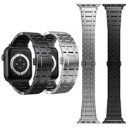 For Apple Watch SE 2023 44mm Modified Oak AP Titanium Alloy Watch Band(Black)
