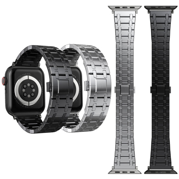 For Apple Watch SE 2023 44mm Modified Oak AP Titanium Alloy Watch Band(Black)