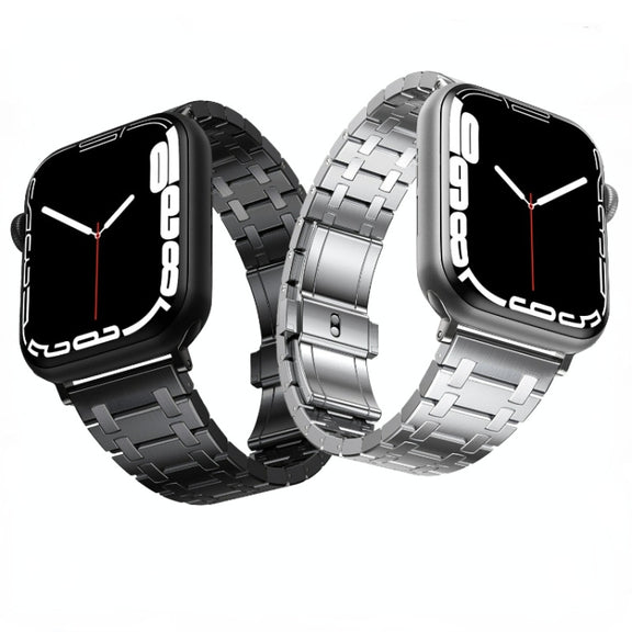For Apple Watch SE 2023 44mm Modified Oak AP Titanium Alloy Watch Band(Black)