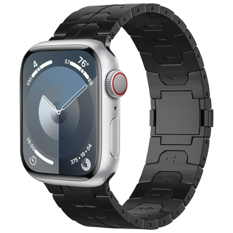 For Apple Watch SE 2023 44mm Magnetic Buckle Titanium Alloy Watch Band(Black)