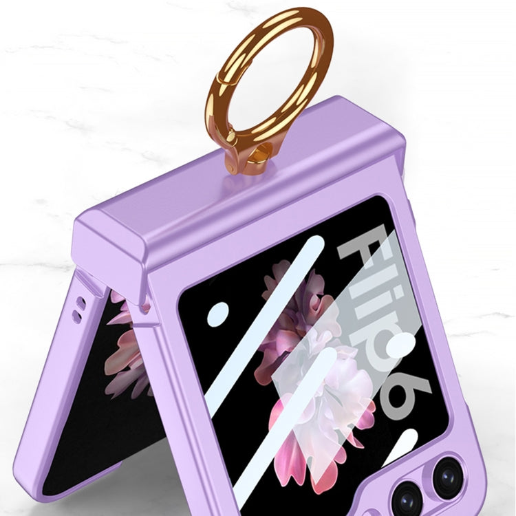 For Samsung Galaxy Z Flip6 / Flip7 FE GKK Integrated Ultra-thin Hinge Full Coverage Phone Case with Ring(Blue) - free shipping - PMC Jewellery - Order now!