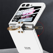 For Samsung Galaxy Z Flip6 / Flip7 FE GKK Integrated Ultra-thin PC Full Coverage Phone Case with Ring Holder(Silver)