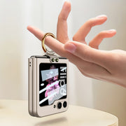 For Samsung Galaxy Z Flip6 / Flip7 FE GKK Integrated Ultra-thin PC Full Coverage Phone Case with Ring Holder(Dream Mirror Purple)