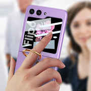 For Samsung Galaxy Z Flip6 / Flip7 FE GKK Integrated Ultra-thin PC Full Coverage Phone Case with Ring Holder(Dream Mirror Purple)