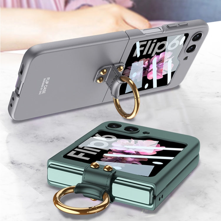 For Samsung Galaxy Z Flip6 / Flip7 FE GKK Integrated Ultra-thin PC Full Coverage Phone Case with Ring Holder(Black)