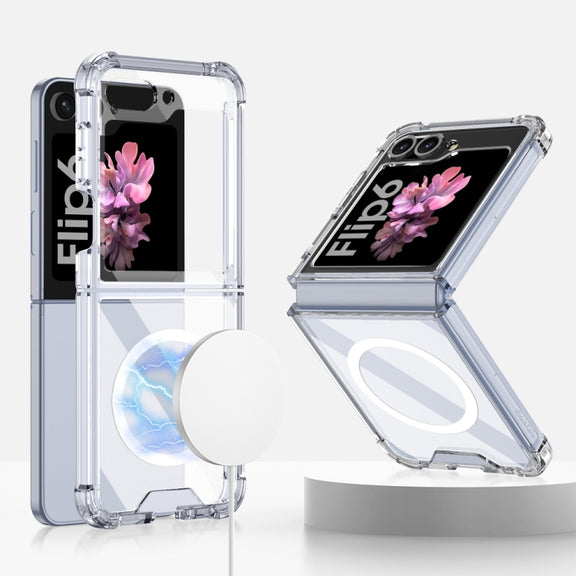 For Samsung Galaxy Z Flip6 GKK MagSafe Airbag Shockproof Phone Case(Transparent)