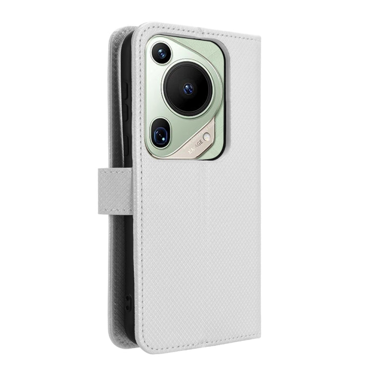 For Huawei Pura 70 Ultra Diamond Texture Leather Phone Case(White)