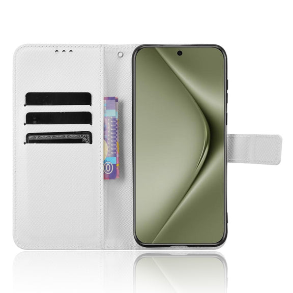 For Huawei Pura 70 Ultra Diamond Texture Leather Phone Case(White)