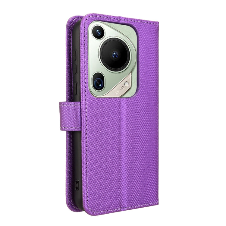 For Huawei Pura 70 Ultra Diamond Texture Leather Phone Case(Purple)