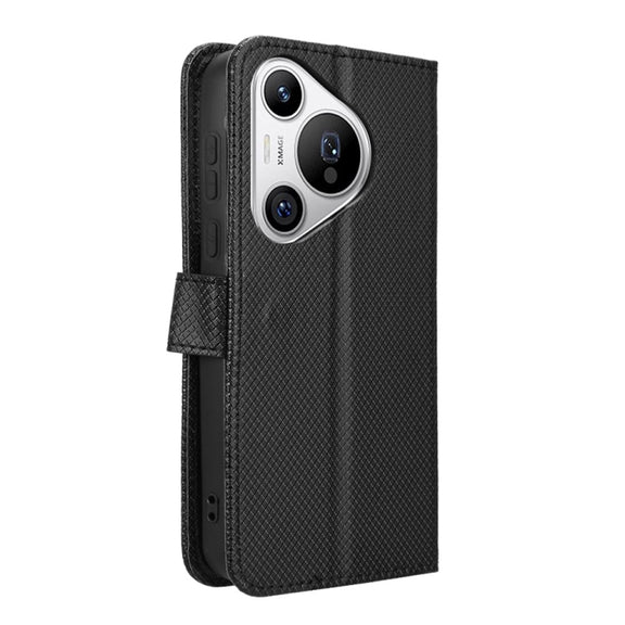 For Huawei Pura 70 Diamond Texture Leather Phone Case(Black)