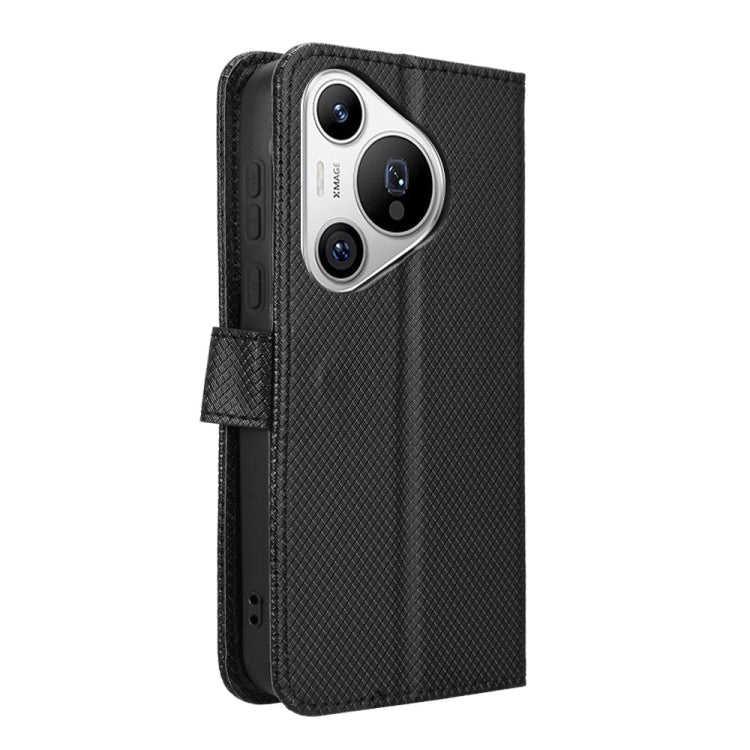 For Huawei Pura 70 Diamond Texture Leather Phone Case(Black)