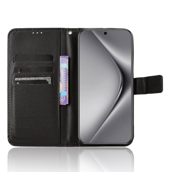 For Huawei Pura 70 Diamond Texture Leather Phone Case(Black)