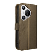 For Huawei Pura 70 Diamond Texture Leather Phone Case(Brown)
