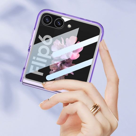 For Samsung Galaxy Z Flip6 GKK Integrated Ultra-thin Large Window PC Phone Case(Purple)