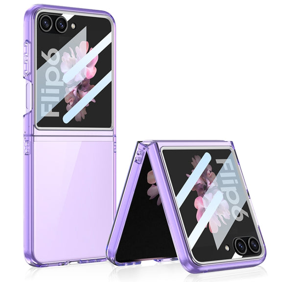 For Samsung Galaxy Z Flip6 GKK Integrated Ultra-thin Large Window PC Phone Case(Purple)