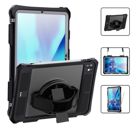 For iPad Pro 11 2024 RedPepper IP68 Waterproof PC + TPU Case with Lanyard & Swivel Bracket(Black) - free shipping - PMC Jewellery - Order now!