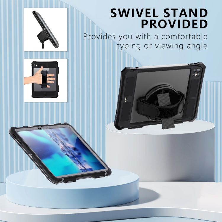 For iPad Pro 11 2024 RedPepper IP68 Waterproof PC + TPU Case with Lanyard & Swivel Bracket(Black) - free shipping - PMC Jewellery - Order now!