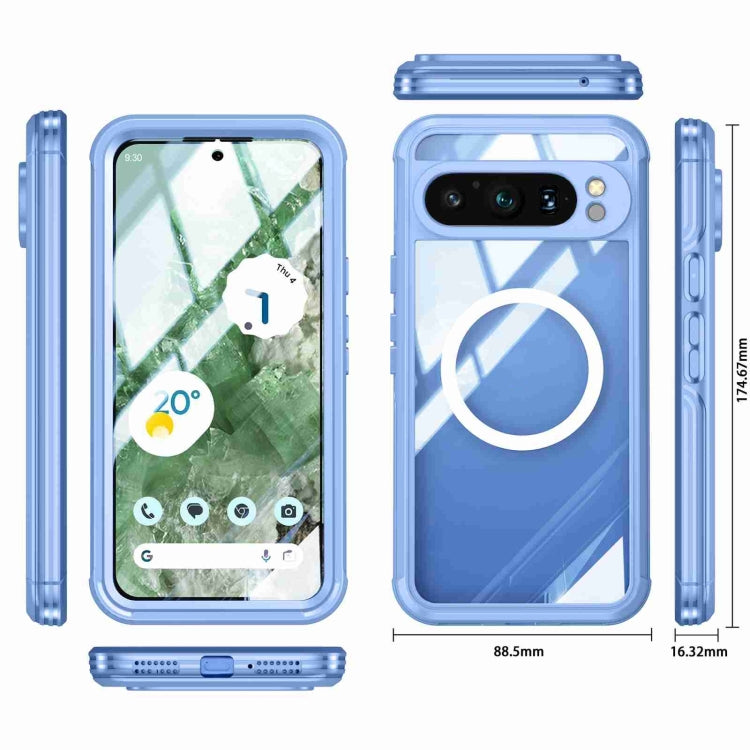 For Google Pixel 9 Pro XL RedPepper Transparent IP54 Life Waterproof Phone Case(Blue) - free shipping - PMC TechLife - Order now!