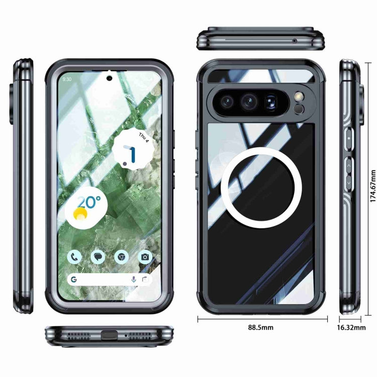 For Google Pixel 9 Pro XL RedPepper Transparent IP54 Life Waterproof Phone Case(Black) - Google Cases by RedPepper | Online Shopping South Africa | PMC Jewellery | Buy Now Pay Later Mobicred