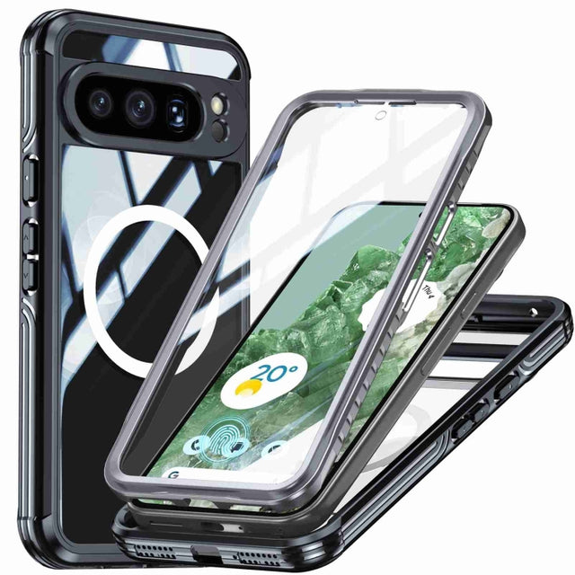 For Google Pixel 9 Pro XL RedPepper Transparent IP54 Life Water-resistant Phone Case(Black)