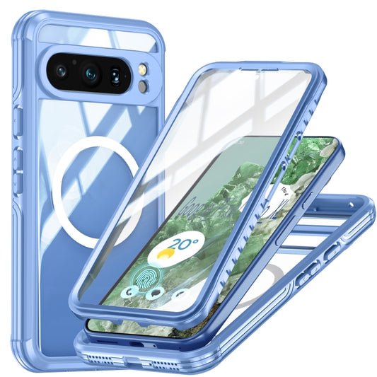 For Google Pixel 9 / 9 Pro RedPepper Transparent IP54 Life Waterproof Phone Case(Blue) - Google Cases by RedPepper | Online Shopping South Africa | PMC Jewellery | Buy Now Pay Later Mobicred