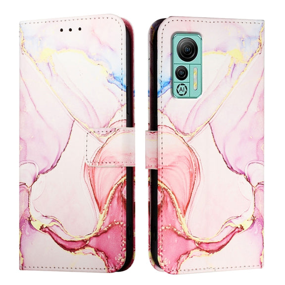 For Ulefone Note 14 PT003 Marble Pattern Flip Leather Phone Case(Rose Gold)