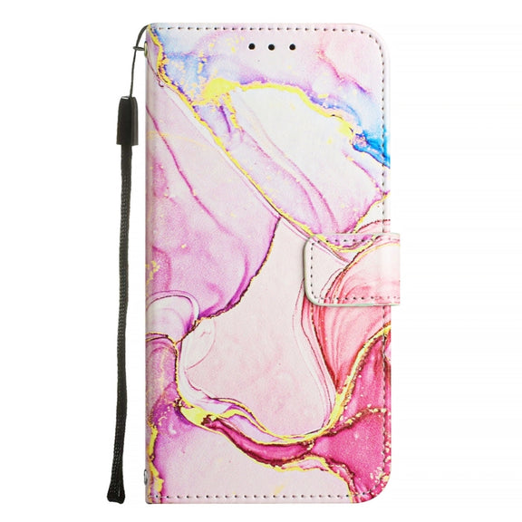 For Ulefone Note 14 PT003 Marble Pattern Flip Leather Phone Case(Rose Gold)